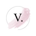 Pink Brush Stroke Letter Logo Design. Pink Paint Logo Leters Icon